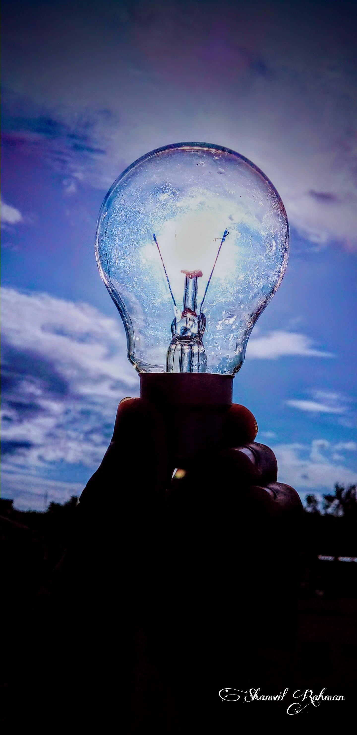 Sun caught on a bulb